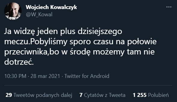 JEDEN PLUS występu Polski według Wojciecha Kowalczyka...